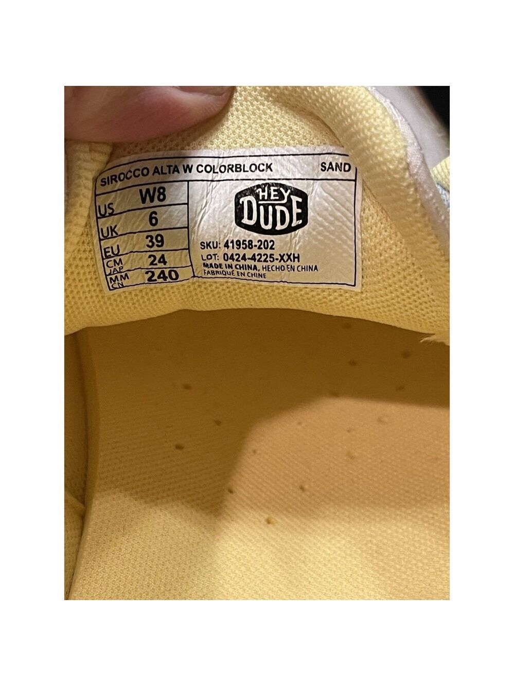 Hey Dude Sirocco Alta Colorblock Women's Casual Shoes Sand, W 8 Slip On Sneakers - Picture 4 of 10